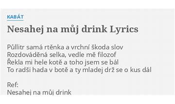Nesahej na můj drink cs Lyrics [Kabát]